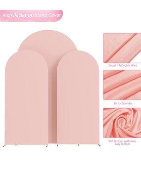 Pink Three arch cover  Photo Backdrop / Room Divider Cover